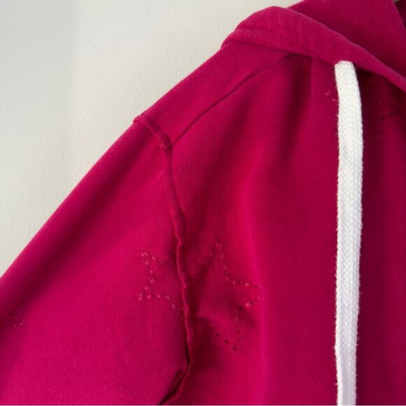 Anthropologie Saturday Sunday Embroidered Star Hoodie Cropped Drawstring Hood M - Picture 4 of 11